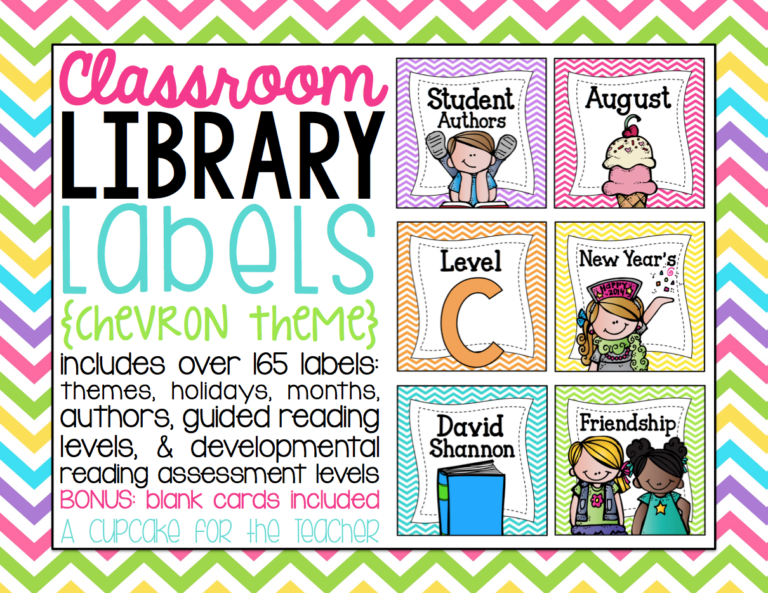 Classroom Library Labels {Chevron Theme}