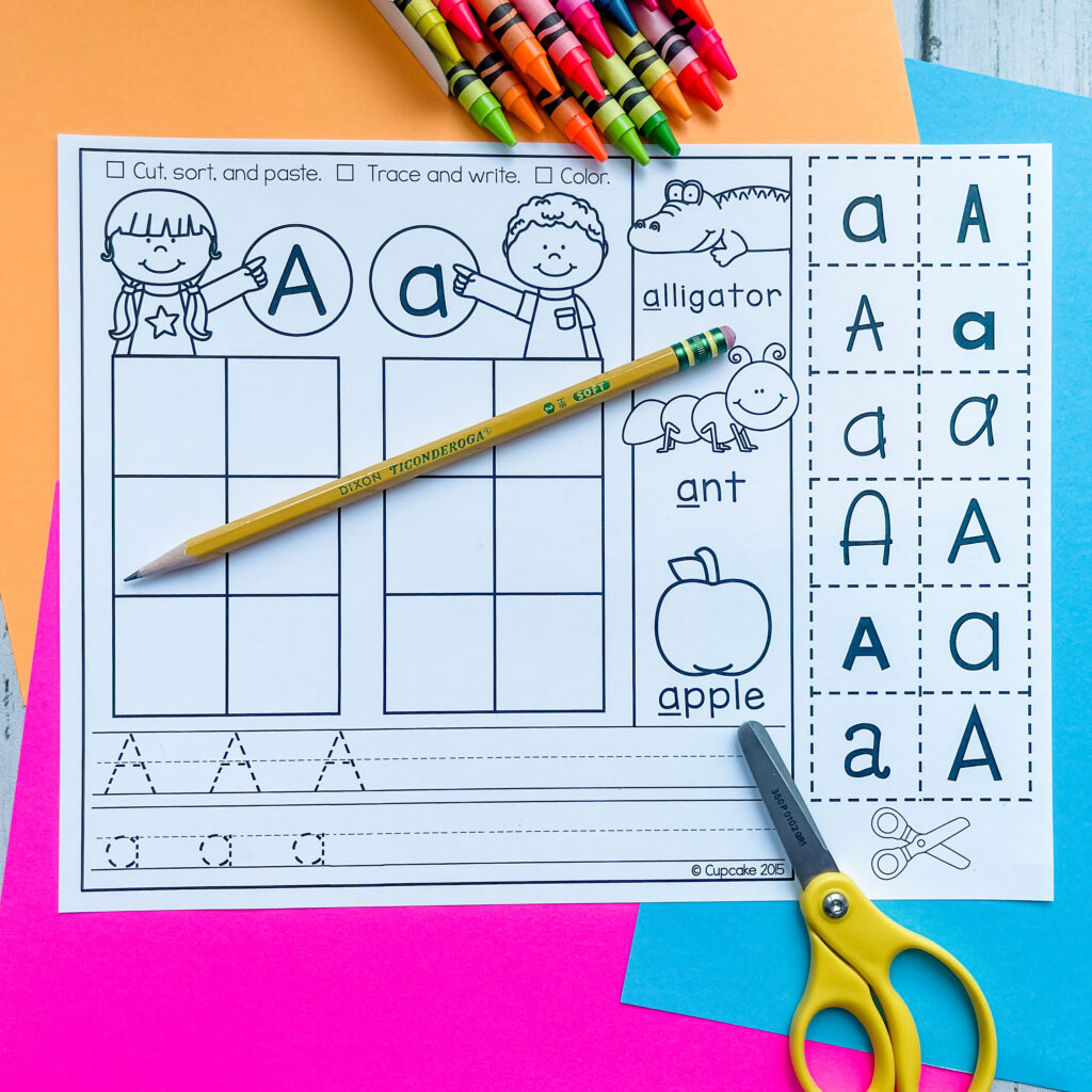 These letter sorts for letters A-Z are a fun way to help your students master the alphabet! Kiddos will practice identifying and sorting uppercase and lowercase letters in various fonts. They will also work on letter formation and use fine motor skills.