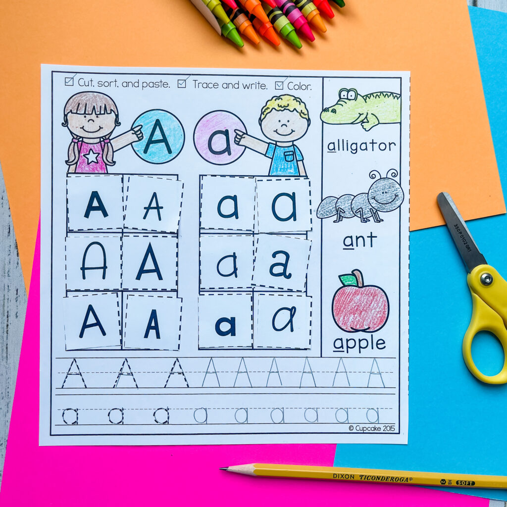 These letter sorts for letters A-Z are a fun way to help your students master the alphabet! Kiddos will practice identifying and sorting uppercase and lowercase letters in various fonts. They will also work on letter formation and use fine motor skills.