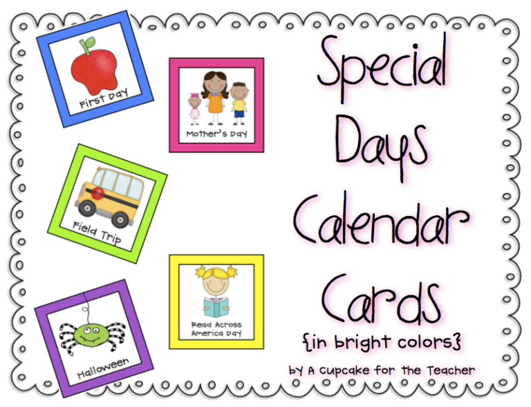 Special Days Calendar Cards and Day 3/4 of Giveaways!