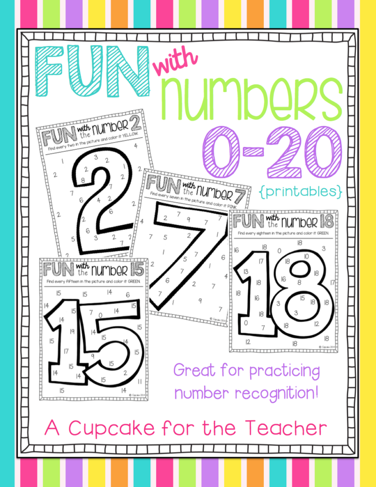 Fun with Numbers 0-20 {Printables}