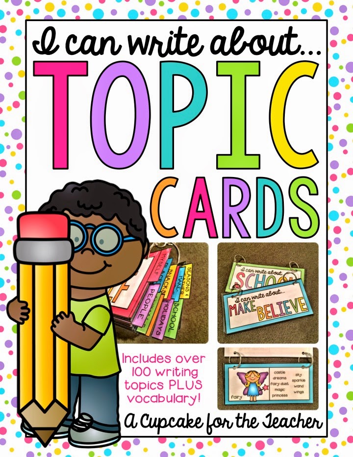 Download this set of writing topic cards that includes more than 100 prompts across 11 categories!