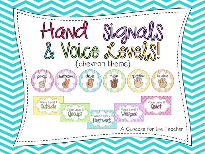 Hand Signals & Voice Levels! {Chevron Theme}