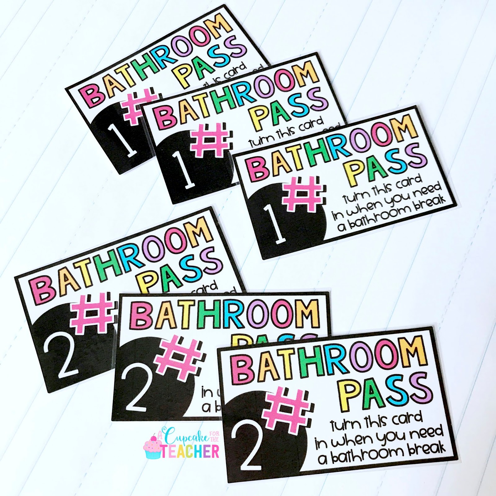 Check out these printable bathroom passes that you can find in my Bathroom Rules & Management Kit!