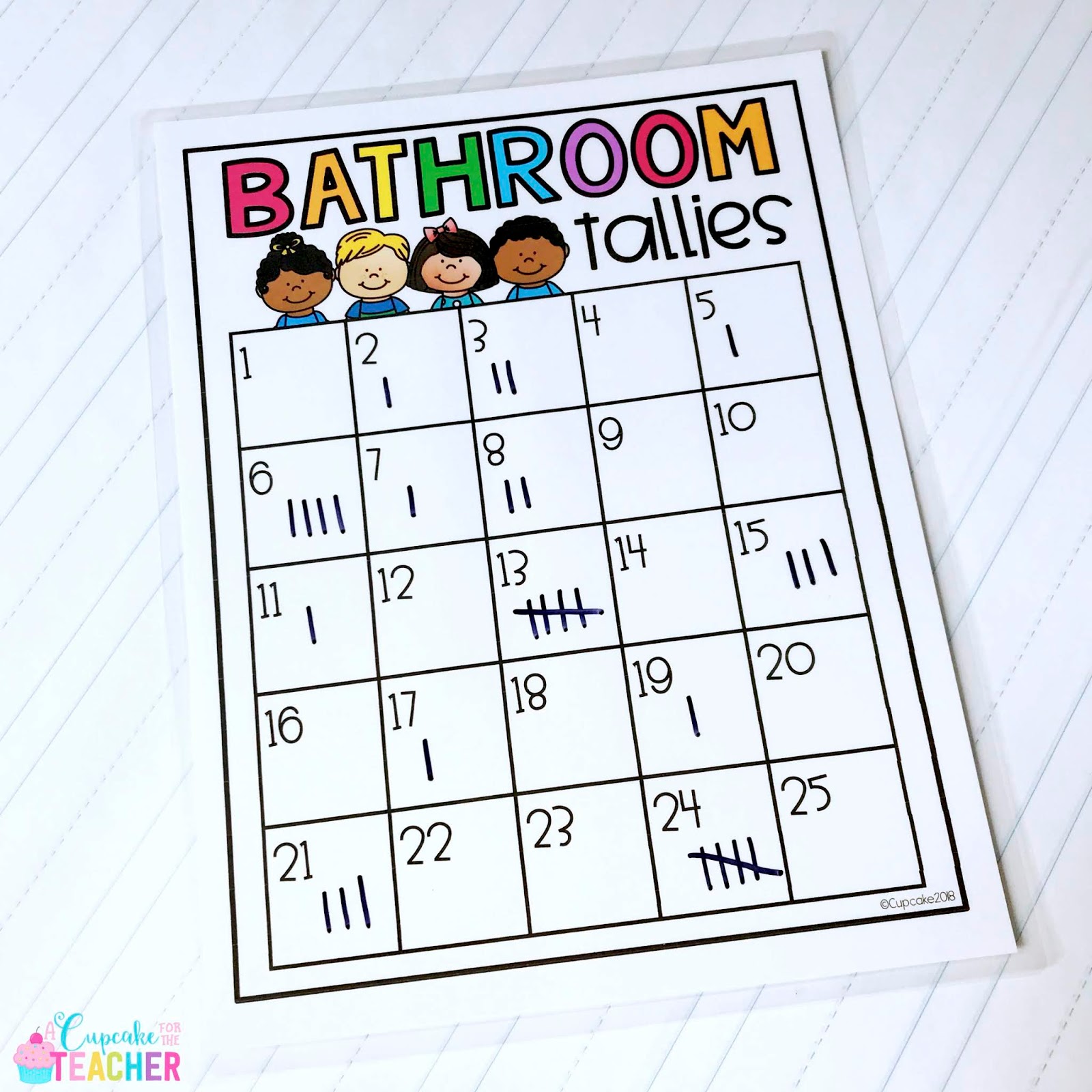 Use these bathroom trip tally charts from my Bathroom Rules & Management Kit!