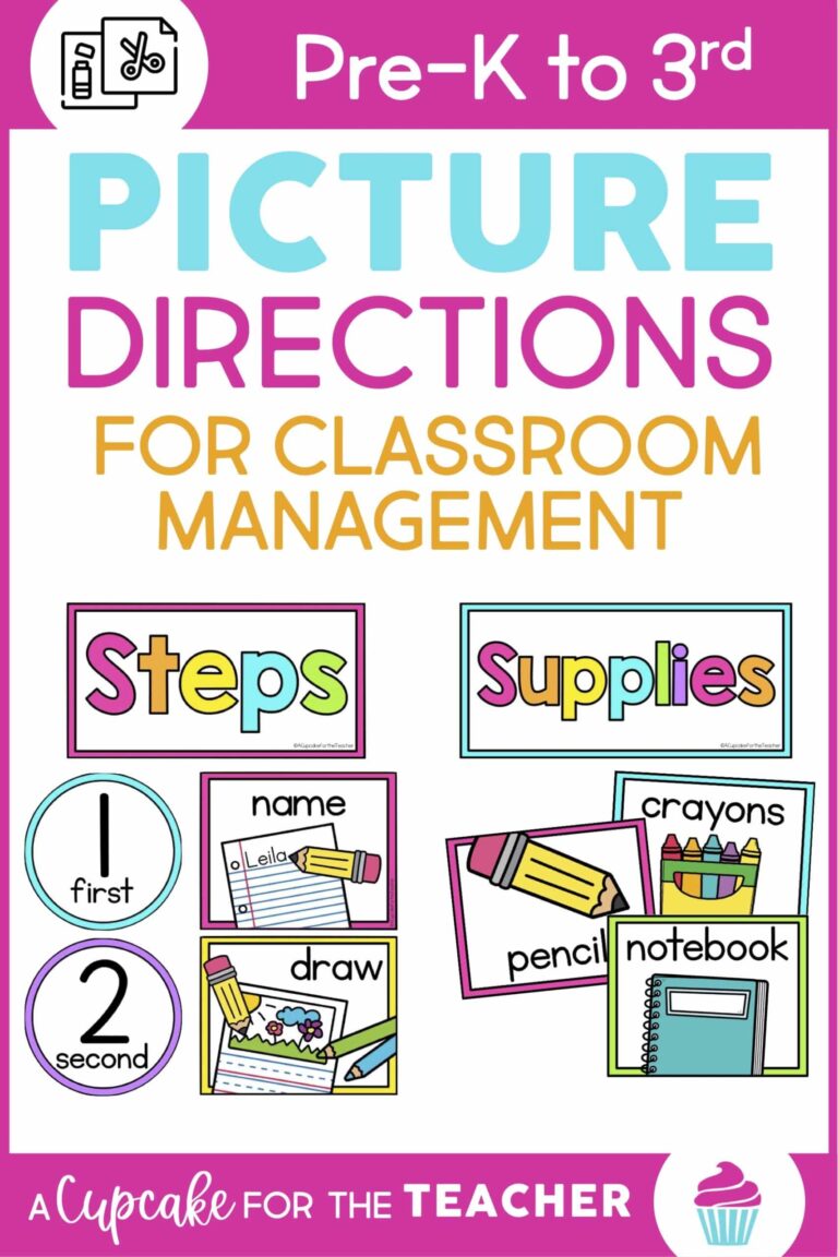 Picture Direction Cards for Classroom Management