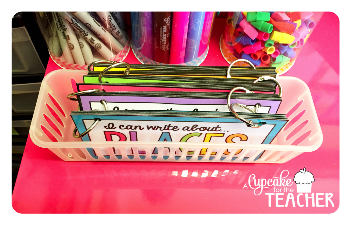 Storage option for writing topic cards - a great solution for writing centers!